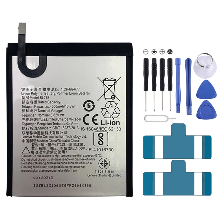 4000mAh BL272 Lithium Polymer Battery for Lenovo K6 Power, For Lenovo K6 Power 4000mAh BL272 Lithium Polymer Battery for Lenovo K6 Power, For Lenovo K6 Power